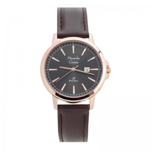 Alexandre Christie AC 1014 Rosegold Grey Leather Lady LDLRGDG